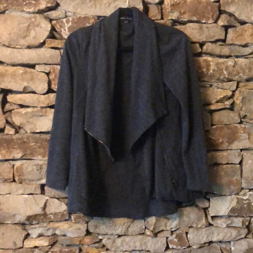 Asymmetrical Heather gray zipper jacket